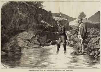 Skizzen in Braemar, Fliegenfischen am Cluny
